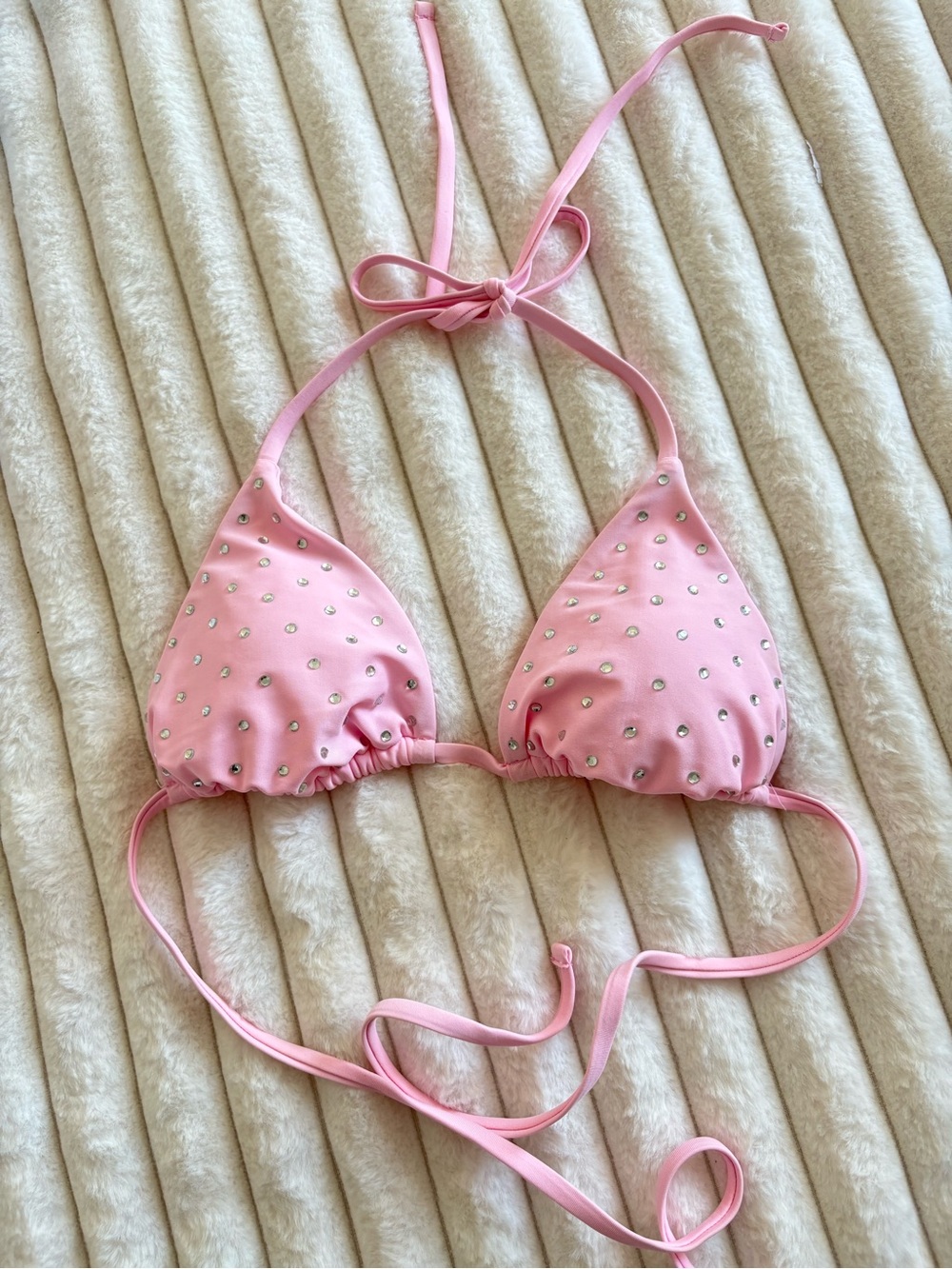 Wild Fable Pink Rhinestone Triangle Bikini Top